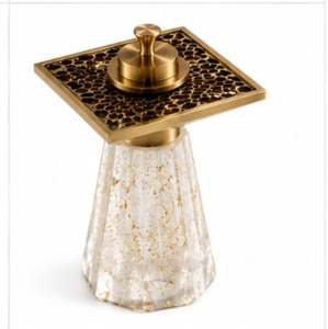 Brûleur d'encens en métal doré de luxe, base aspect cristal, écologique, pour usage religieux, porte-encens indien pour la maison et l'hôtel - Product Image 3