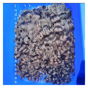 Premium Quality Indian Remy Hair <b>Curly</b> <b>Extensions</b> Machine Double Weft All Colors Suitable Single Donor Hair <b>Extensions</b> - Product Image 2