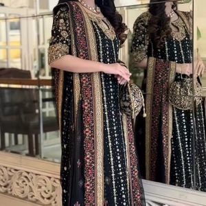 Elegante Vestido Maxi Lehenga Choli de Gasa Acrílica Bordado con Delicados Adornos, Transpirable, Antiarrugas, Ideal para Fiestas al Aire Libre - Product Image 3