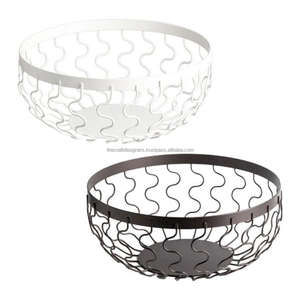 Fancy <b>Baskets</b> Set in White & Back Color Decorative <b>Metal</b> Fruit <b>Basket</b> Hot Selling High Quality <b>Metal</b> <b>Basket</b> and Rack Wholesales - Product Image 1