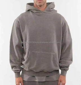 Sweat-shirts à capuche unisexes en coton mélangé avec impression en relief, style streetwear, confortables, pour hommes, avec services OEM - Product Image 4