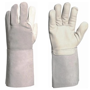 Gants de soudage en cuir avec pouce droit, résistants à la chaleur, pour travaux lourds, en cuir de vachette pleine fleur - Product Image 2