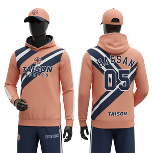 Sweat-shirt d'entraînement de basketball pour homme, en polaire polyester premium, marron et orange, sweat-shirt de sport personnalisé pour homme - Product Image 6