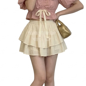 Falda Mini Casual para Mujer, Transpirable, Cintura Natural, Largo hasta el Tobillo, Plisada, Estampado Digital a Rayas, Ecológica, Venta Caliente - Product Image 1