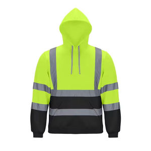 Unisex <b>Hi</b> <b>Vis</b> <b>Orange</b> Reflective Polyester Waterproof Breathable Safety <b>Jacket</b> with Stripes for Industrial Workwear - Product Image 4