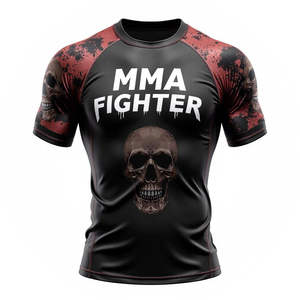 สินค้ามาใหม่ คุณภาพพรีเมียม เสื้อรัดกล้ามเนื้อ FIVE B SPORTING MMA สำหรับกีฬา MMA พิมพ์โลโก้ได้ตามต้องการ ผลิตจากผ้าสแปนเด็กซ์/โพลีเอสเตอร์ ยืดหยุ่น แห้งเร็ว สำหรับทุกเพศ - Product Image 4