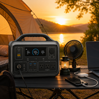 Station d'alimentation portable 1000W 1024Wh LiFePO4, générateur solaire pour le camping en plein air et la sauvegarde à domicile