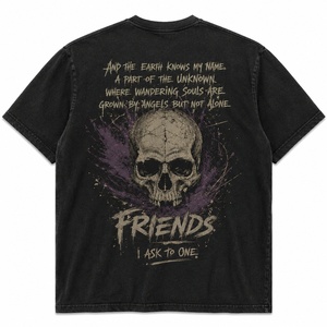 T-shirt noir pour homme à imprimé crâne gothique, manches courtes, col rond, coupe classique, jersey de coton, t-shirt graphique - Product Image 6