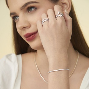 Wholesale 2.4CT Round Lab Grown Diamond Tennis <b>Bracelet</b> 9K White Gold Custom Fine Jewelry Manufacturer - Product Image 4