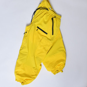 Nouveau pantalon de neige cargo imperméable jaune avec fermeture à glissière contrastée noire poches multiples et ceinture élastique avec boucles de ceinture - Product Image 1