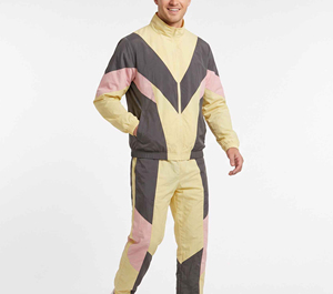 New Style Wholesale 2-Piece Printed Breathable Quick Dry Polyester/Nylon Vintage Oversized Windbreaker Tracksuit <b>Zipper</b> <b>Jacket</b> - Product Image 2