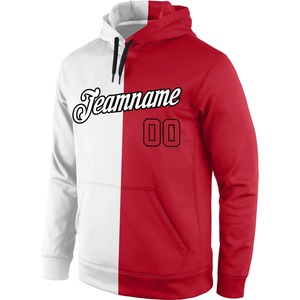 Custom <b>Red</b> <b>Men's</b> Hooded <b>Sweatshirt</b> With Name Number Heat Transfer Printing Pocket Design Casual Autumn Wear - Product Image 5