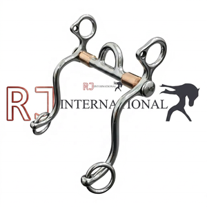 บิตม้าสแตนเลสแบบลูกกลิ้งทองแดง สำหรับขี่ม้าแบบตะวันตกและอังกฤษ - Product Image 4