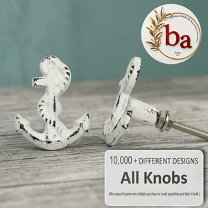 Tirador y Perilla de Hierro Fundido Ba White Modern Distressed Coastal Anchor para Armario y Cajón, Muebles de Sala de Estar - Product Image 3