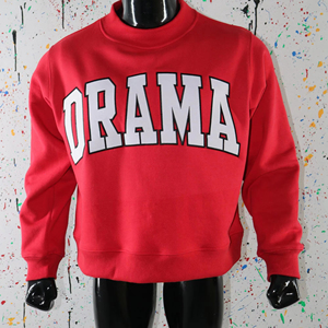 Sweat-shirt à col montant DRAMA RED 100% BLANC avec broderie appliquée, col large, URBAN PRODUCTIONS - Product Image 1