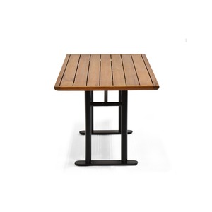 Table à manger en bois moderne, rectangulaire, avec pieds en métal, design minimaliste, meubles de maison stables pour salle à manger - Product Image 3