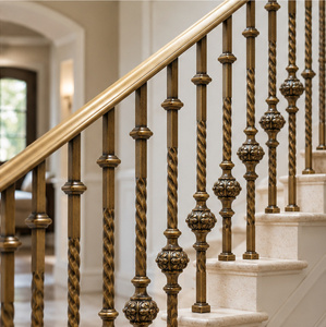 Barandilla de Bronce Trenzado con Espirales y Pernos Ornamentales para Hoteles de Lujo, Villas y Escaleras - Product Image 4