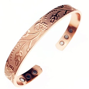 Bracelet en cuivre fait main unisexe avec aimants ultra puissants, design classique en cuivre pur, finition polie, bijoux unisexes - Product Image 5