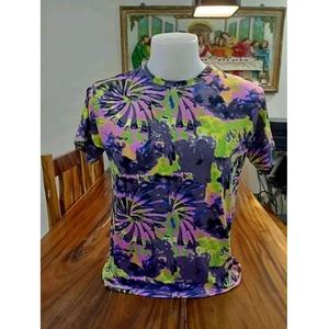 Camiseta Unisex Personalizada de Algodón Ecológico para Mujer, Teñida con Técnica Tie-Dye, Lavado Ácido, Multicolor, Cuello Redondo, Manga Corta, Estilo Urbano, OEM, Tejida, para Fiesta - Product Image 5