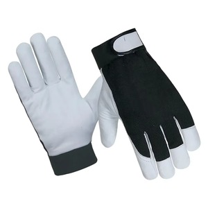 Premium Grain Leather Work <b>Driver</b> Mechanic Safety <b>Gloves</b> Palm Anti-Slip Screen Adjustable <b>Driver</b> <b>Gloves</b> - Product Image 3