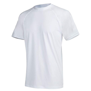 เสื้อยืดกีฬาผู้ชายแบบรัดรูป ป้องกันการระคายเคือง แขนสั้น เสื้อว่ายน้ำ ป้องกันรังสียูวี แห้งเร็ว ผู้ผลิต OEM - Product Image 3