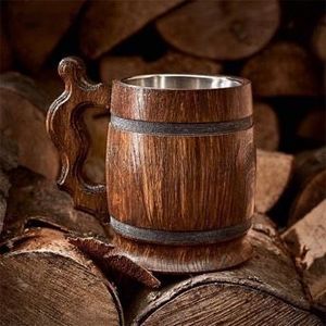 Verre à bière en bois de qualité supérieure avec doublure en acier - Product Image 2