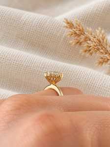Anillo de Compromiso Solitario con Diamante Cultivado en Laboratorio de Corte Pera de 2 Quilates, con Múltiples Puntas, Oro Sólido de 10K, 14K, 18K, Joyería Fina, Certificado IGI, Color E - Product Image 3