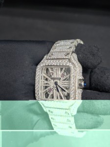 Reloj de Lujo para Hombre de Acero Inoxidable con Cuarzo, Caja Cuadrada de 41 mm, Cristal de Zafiro, Esfera Hueca Analógica, Estilo Hip-Hop de 20 mm - Product Image 4