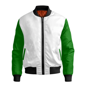 Premium Sorority Collegiate Women Custom Varsity Bomber <b>Jacket</b> <b>White</b> Green Greek Letter Crest Back Year Zip <b>Jacket</b> Wholesale - Product Image 4