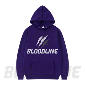 Sweat à capuche Bloodline pour homme, pull décontracté en polaire, vert, avec logo imprimé sur le devant, coupe classique, pour l'automne - Product Image 4