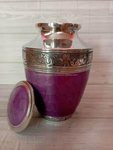 Urne funéraire en aluminium pour adultes, faite à la main, pour cendres humaines, 10 pouces, capacité de 200 à 220 pouces cubes, personnalisable - Product Image 2