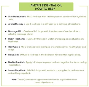 Aceite Esencial de Amyris Puro, Calidad Premium, Destilado al Vapor - Product Image 2