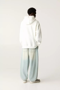 Jeans de Mezclilla para Hombre, Corte Recto, Cintura Alta, Lavado Claro, Ajuste Holgado, Estilo Casual, Tela Ligera de Algodón para Primavera, Color Azul Claro - Product Image 3