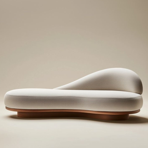 chaise longue sculpturale en teck - Product Image 1