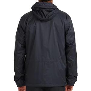 High Quality Men Thick Hooded Windbreaker <b>Jacket</b> Black Full Zip Casual Outdoor Solid Waterproof Breathable Windproof <b>Packable</b> - Product Image 3