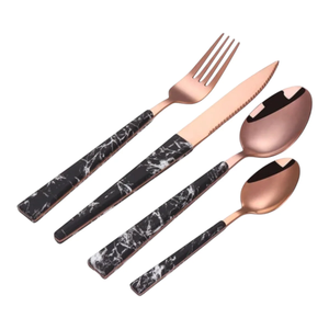 Luxury <b>Marble</b> Handle Cutlery <b>Set</b> Stainless Steel Flatware Spoon Fork Knife <b>Set</b> Stylish Dining Utensils for Kitchen Restaurant - Product Image 3