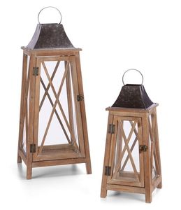 Farol de vela de madera hecho a mano y personalizado con portavelas negro para eventos y decoración del hogar, decoración navideña - Product Image 1