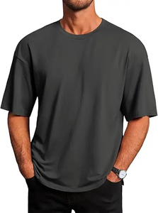 T-shirt d'été décontracté unisexe tendance, coupe ample, en polyester premium anti-rétrécissement, manches courtes, 220g, style streetwear confortable - Product Image 2