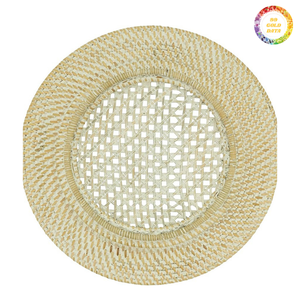 Plato Decorativo Desechable de Ratán Natural Tejido y Pintado a Mano, Estilo Vintage, Ecológico, para Restaurantes, Hoteles y Bodas, al por Mayor - Product Image 5
