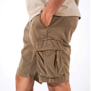 Shorts de jogging mi-longs personnalisables pour hommes, en polyester/coton tricoté, écologiques, style streetwear, taille mi-haute avec cordon de serrage, couleur unie - Product Image 3