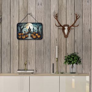 Nuevo Halloween Spooky Graveyard pared puerta colgante impresiones Multicolor aluminio Metal cocina pared Bar baño placa decoración del hogar - Product Image 4