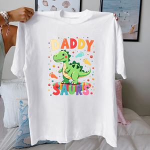 DADDY SAUR S T-shirt imprimé décontracté pour femme Comfort Fit 100% pur coton tricoté - Product Image 3