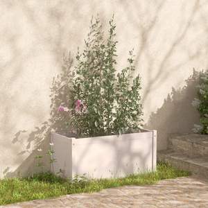 Macetas y jardineras medianas de madera de pino macizo blanco para jardín - Product Image 1