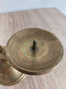 Vintage <b>Brass</b> Chamberstick Candle Holder German Mid Century Candlestick <b>Antique</b> <b>Brass</b> Taper Candle Stand Handheld Candle Holder - Product Image 5