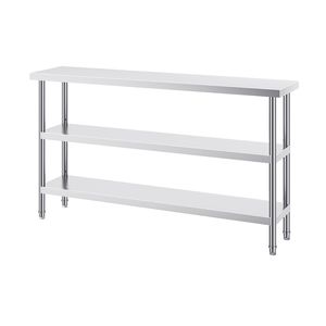 14 X 60 X 34 Inch Commercial <b>Kitchen</b> Worktable Stainless Steel Food <b>Prep</b> <b>Table</b> with 2 Adjustable Undershelf Heavy Duty <b>Prep</b> - Product Image 2