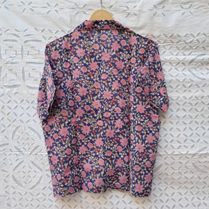 Nuevo Conjunto de Pijama de Algodón con Estampado de Bloques, Camisa con Botones y Pantalones Cortos con Cintura Elástica, Ropa de Dormir Cómoda para Mujer - Product Image 4
