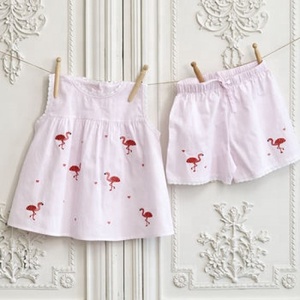 Attractive Pink Girl's Personalized Pink Flamingo Printed <b>Pyjamas</b> <b>For</b> Your Darling Princess Crafted From 100%Soft Cotton Fabric - Product Image 3