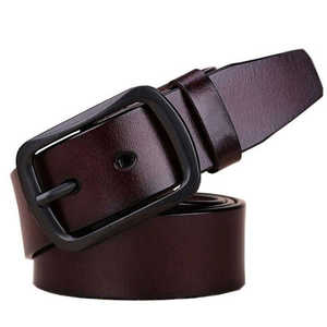 Ceinture pour homme en cuir véritable noir pleine fleur réglable, best-seller, fabriquée au Pakistan - Product Image 4