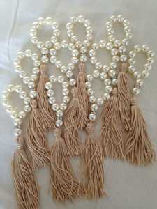 Pearl Napkin Rings Circle Shape 4.5cm Width Classic Design Durable Wedding <b>Table</b> Decoration Accessory - Product Image 2