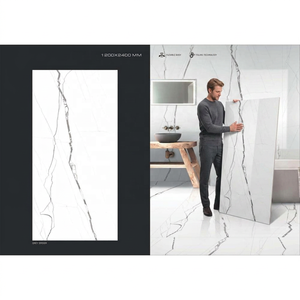 Dalles de porcelaine émaillée Arabescato pour murs de luxe, comptoirs et design architectural de pierres tombales 120x240cm, pierre frittée - Product Image 5